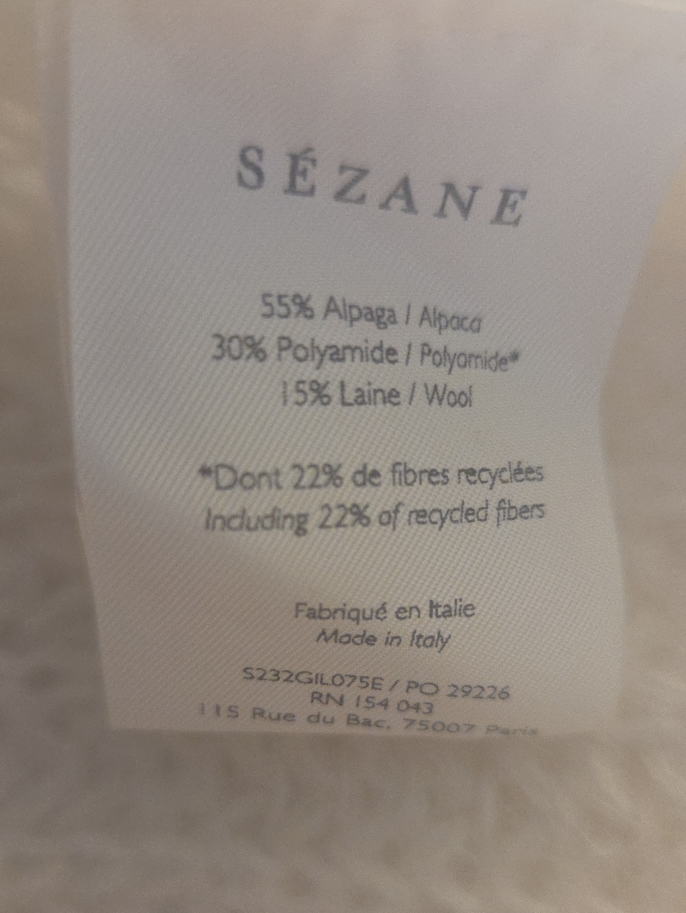 Sezane Emile Cardigan Ecru - Size S - Picture 3 of 3